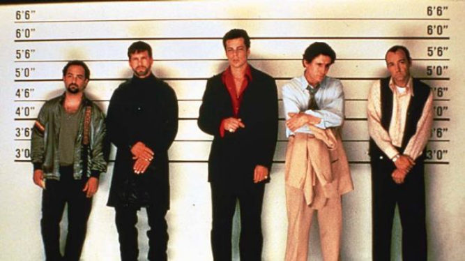 The lineup scene from the movie The Usual Suspects