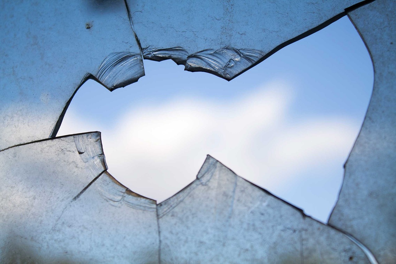 smashed window